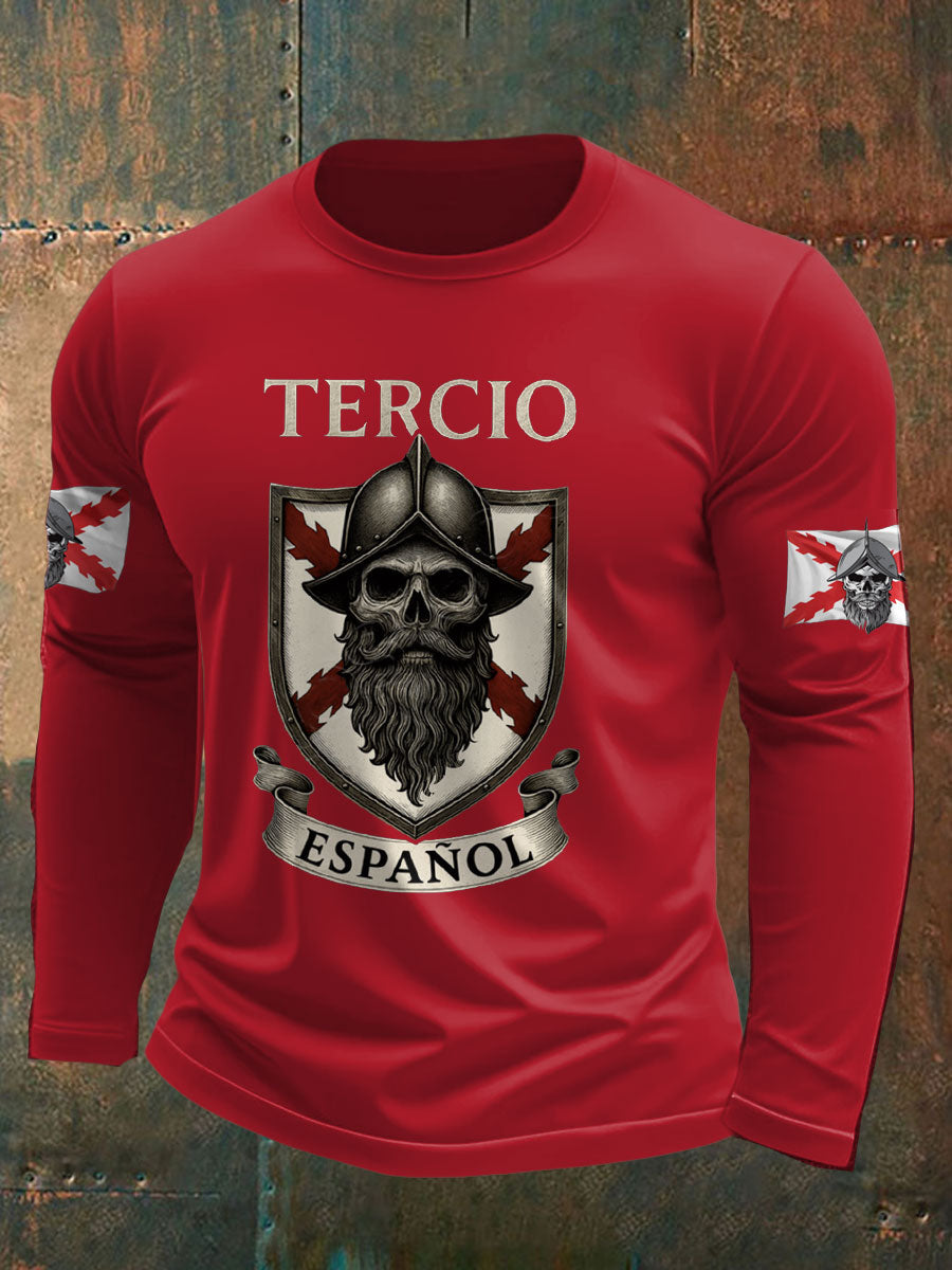 Camiseta estampada para hombre con la Cruz de Borgoña de España y el Tercio