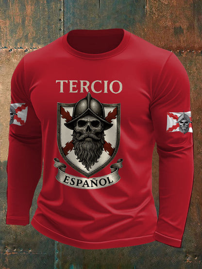 Camiseta estampada para hombre con la Cruz de Borgoña de España y el Tercio