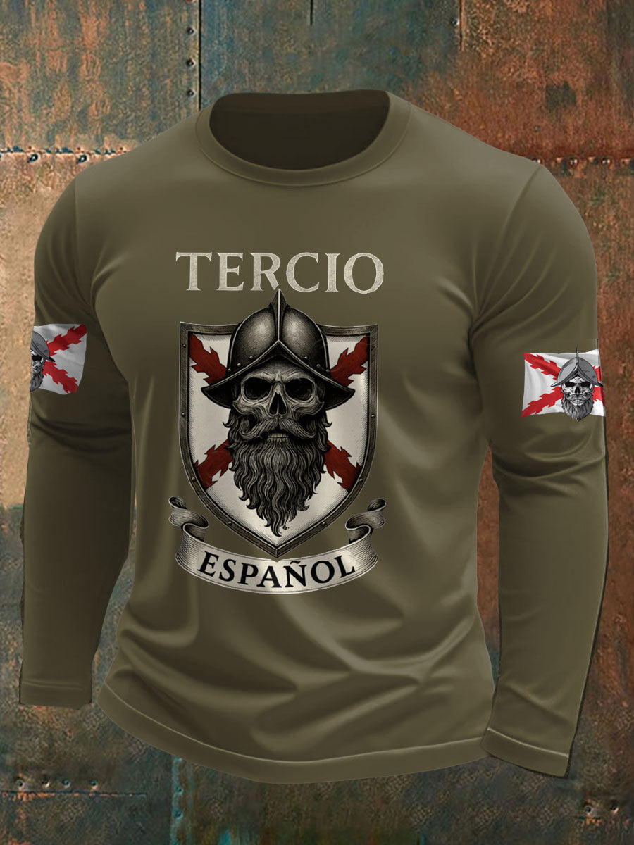 Camiseta estampada para hombre con la Cruz de Borgoña de España y el Tercio