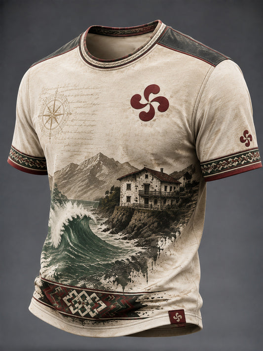Camiseta estampada vasca para hombre