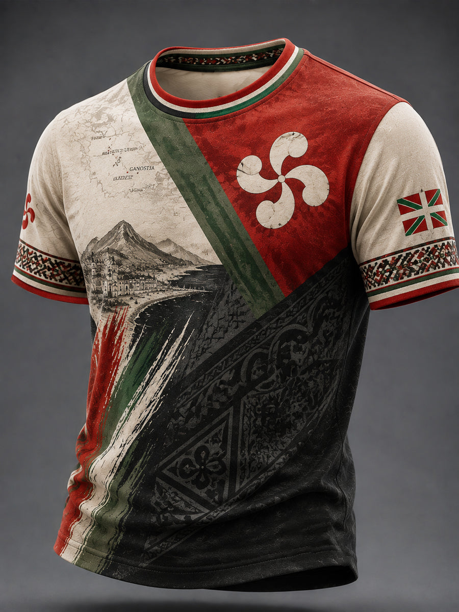 Camiseta estampada vasca para hombre