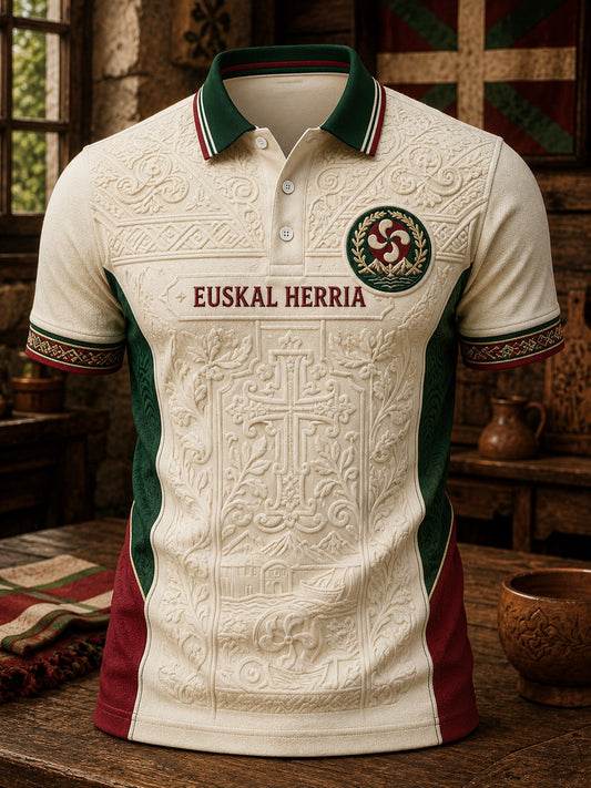 Camisa estampada vasca para hombre