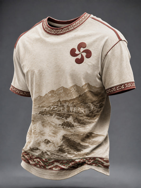Camiseta estampada vasca para hombre
