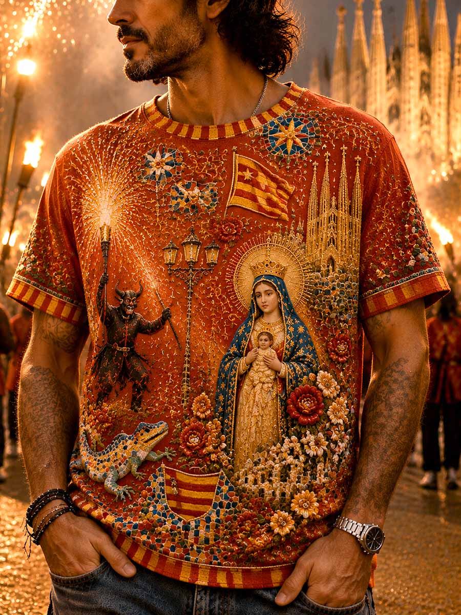 Camiseta con estampado de Barcelona Madonna Festival para hombre