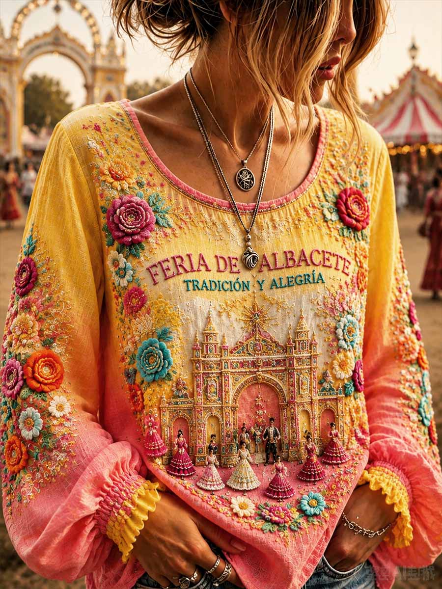 Camiseta estampada con diseño del Festival de Albacete para mujer