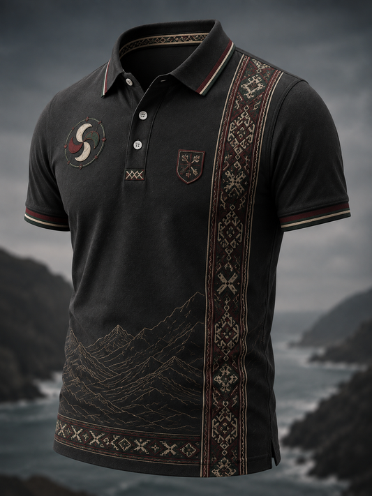 Camisa vasca de manga corta para hombre