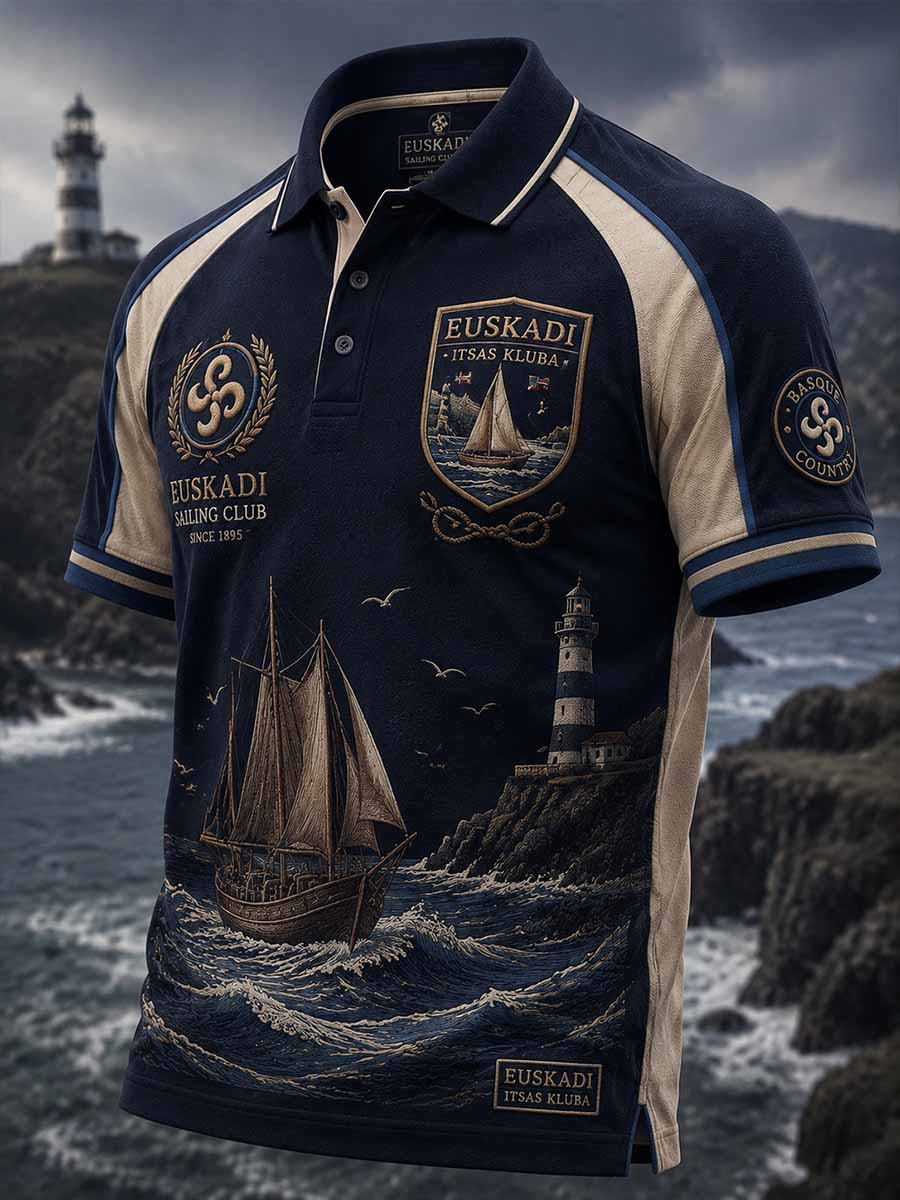 Polo de hombre con estampado vasco español