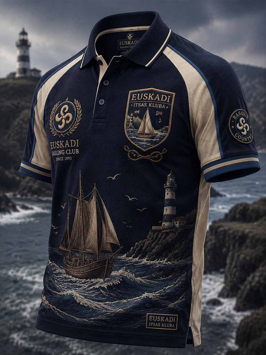 Polo de hombre con estampado vasco español