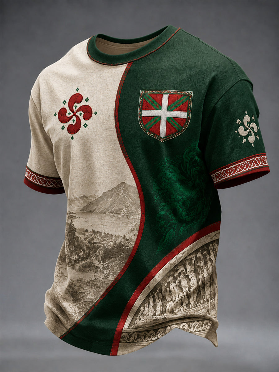 Camiseta de los hombres del País Vasco Impreso
