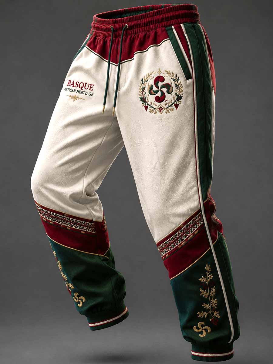 Pantalones vintage para hombre con estampado vasco