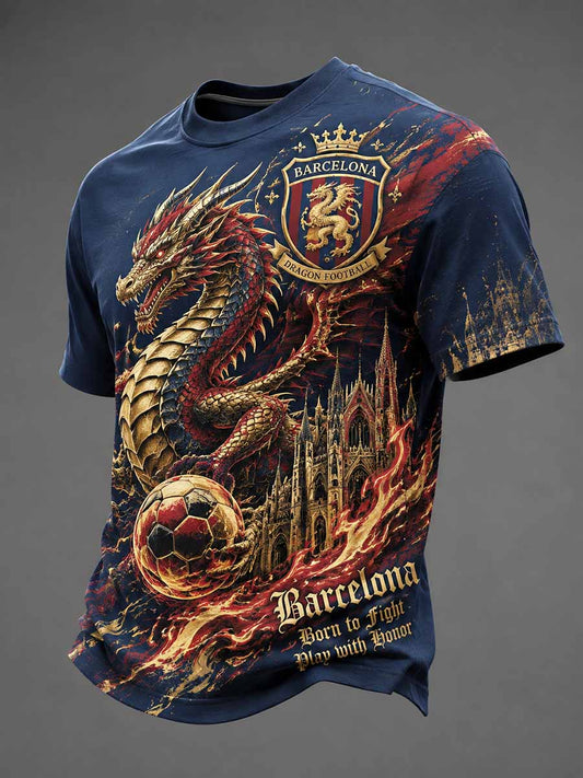 Camiseta con estampado conmemorativo de fútbol para hombre
