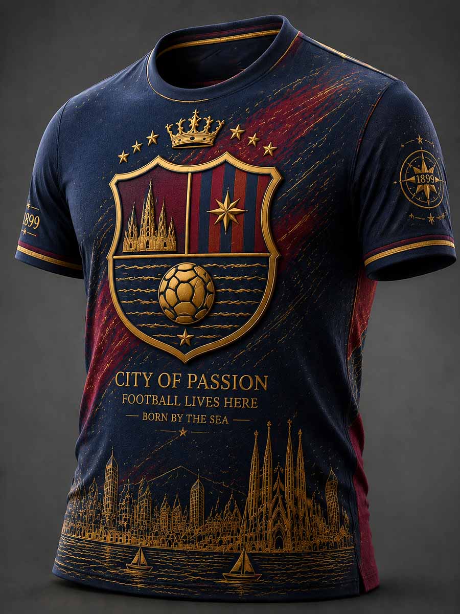 Camiseta impresa partido de fútbol de los hombres