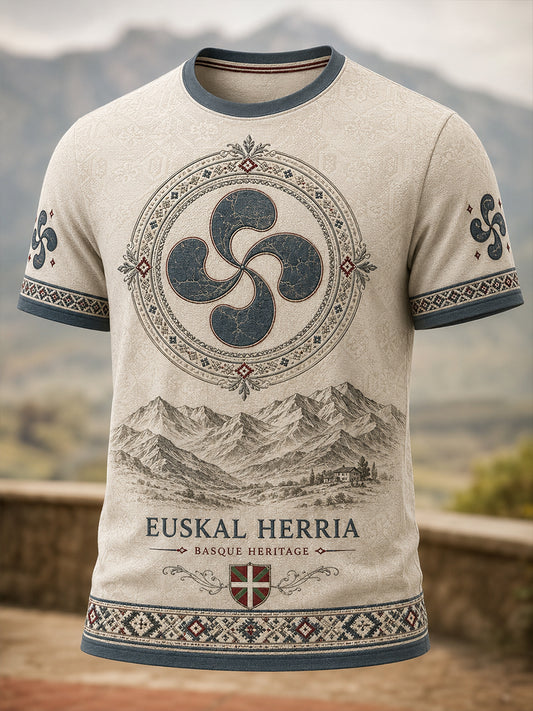 Camiseta de manga corta para hombre, País Vasco, España