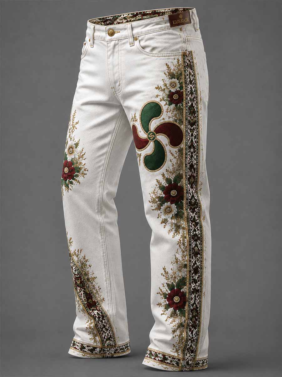 Vintage Basque Impreso Pantalones