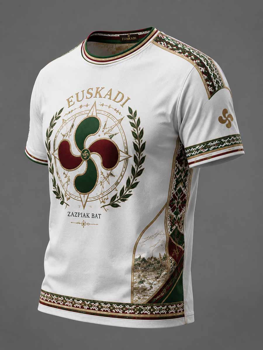 Camiseta vintage para hombre con estampado vasco