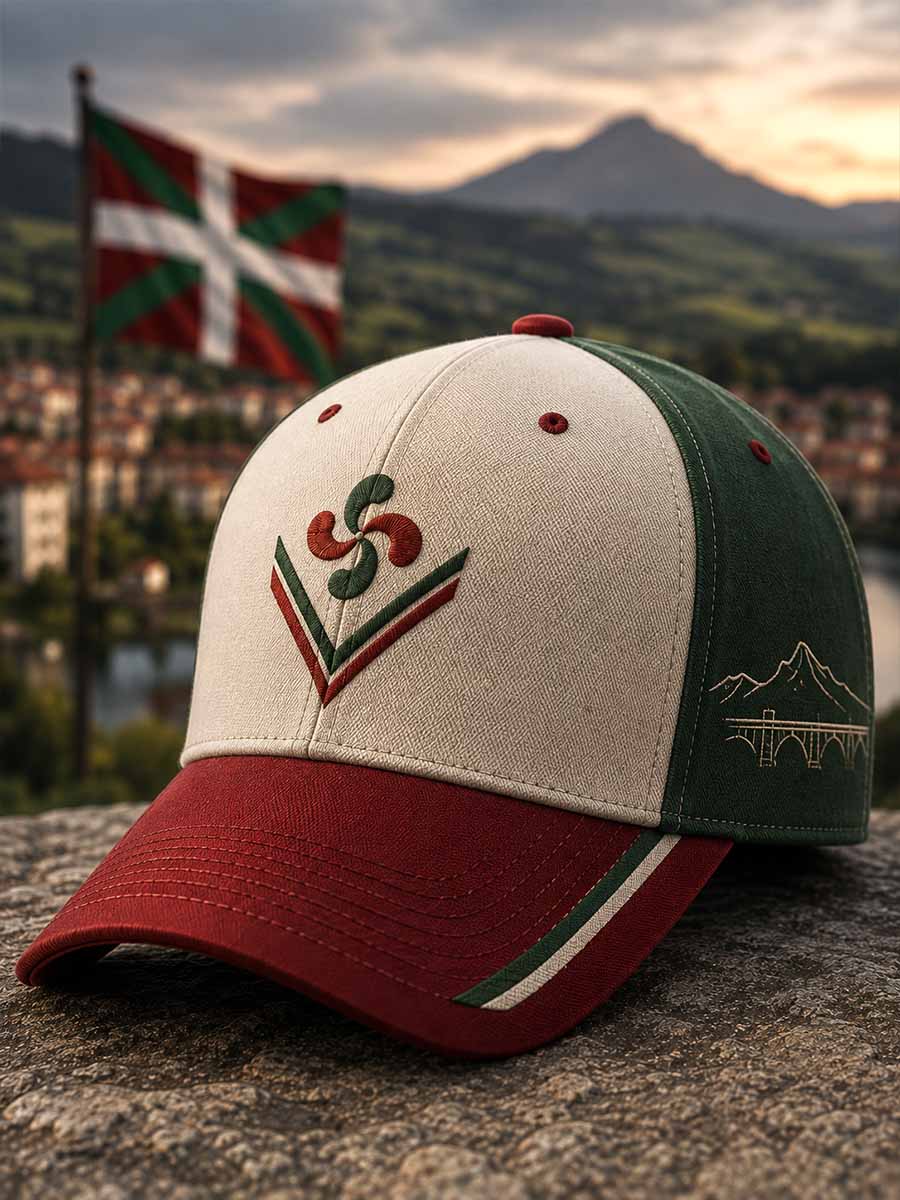 Sombrero unisex con estampado de diseño tradicional vasco