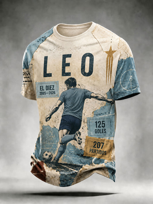 Camiseta casual de manga corta en memoria de la leyenda del fútbol masculino