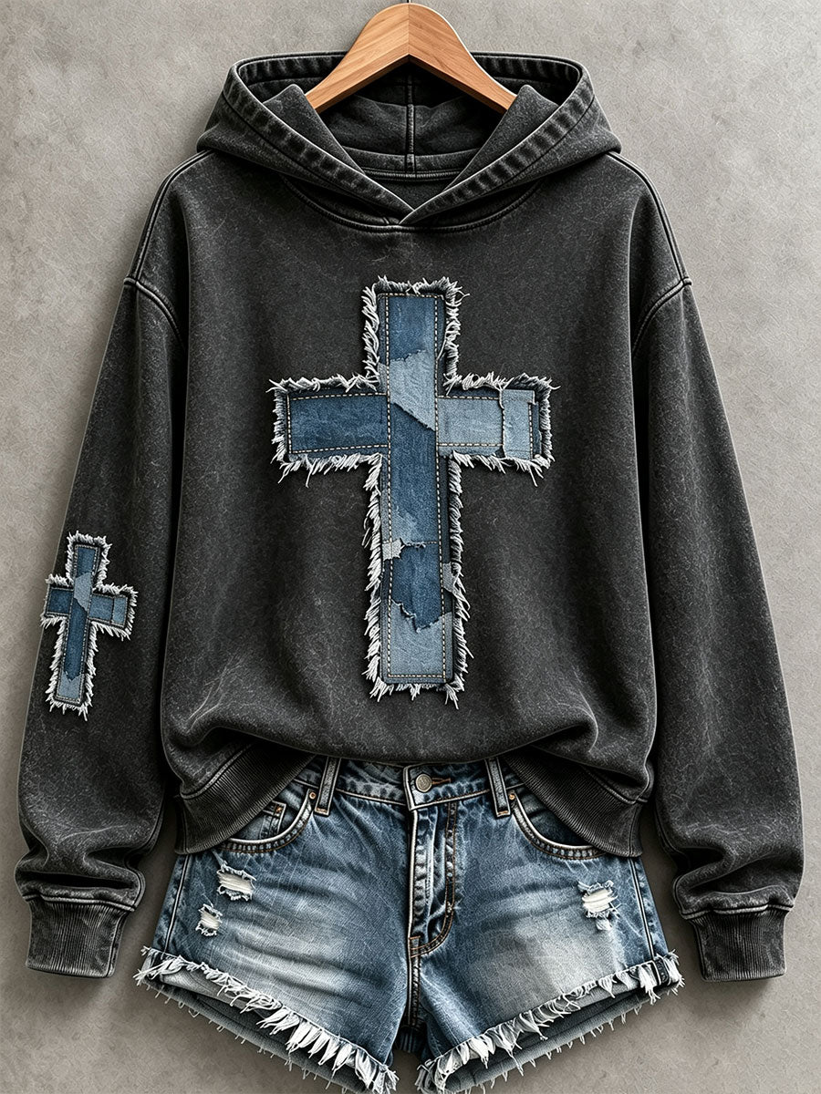 Sudadera con capucha Christian Art Cross para mujer
