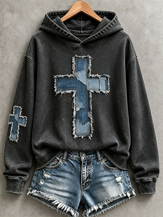 Sudadera con capucha Christian Art Cross para mujer