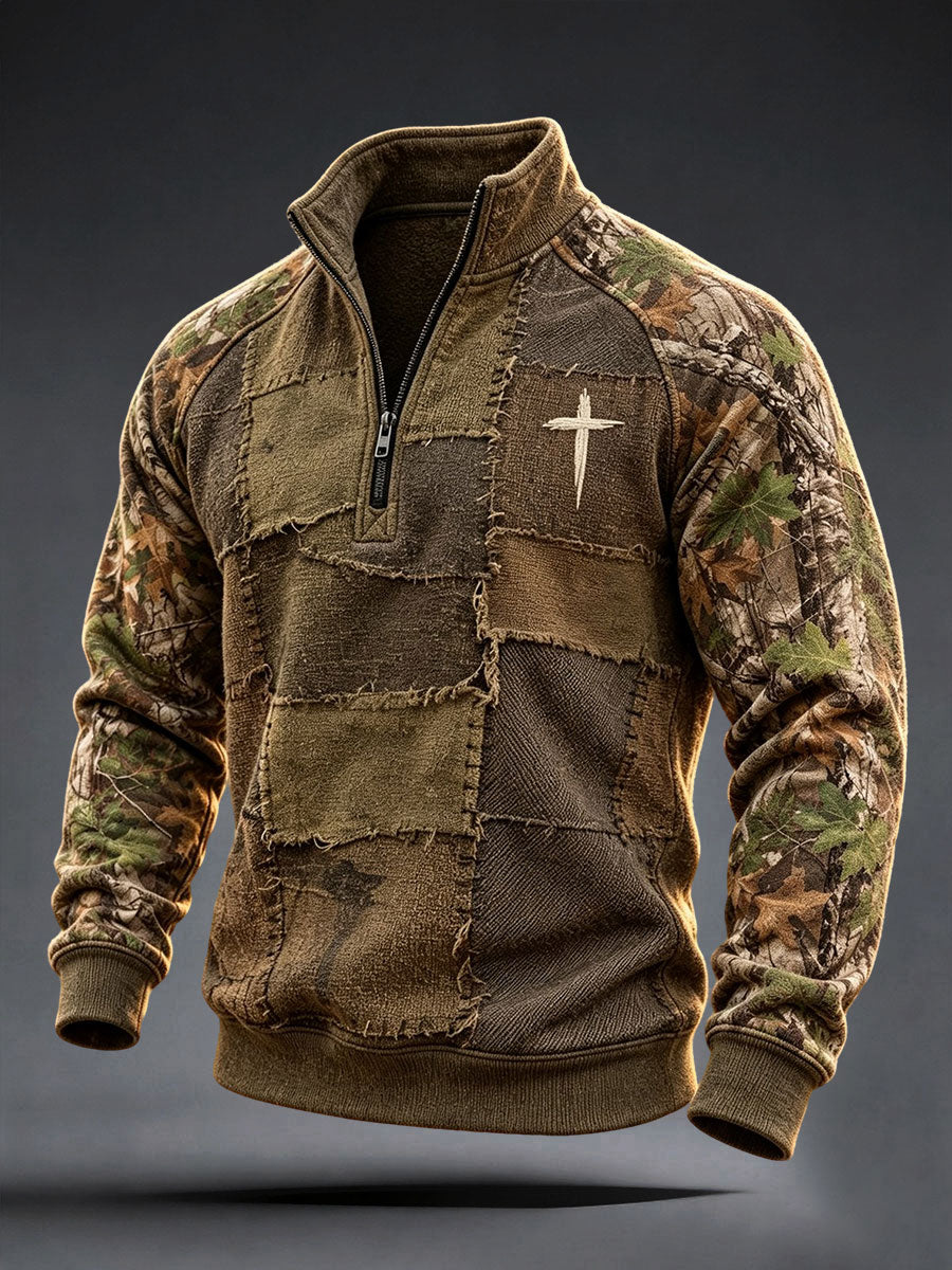 Sudadera de arte Cross Camo de la fe de los hombres