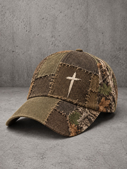 Cruz Cristiana Unisex Patrón Patchwork Art Hat