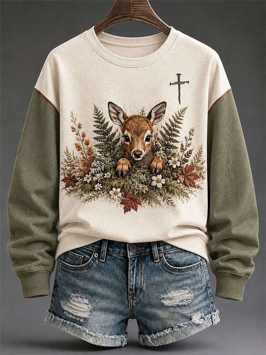Sudadera de mujer Faith Animal Print Casual Regular
