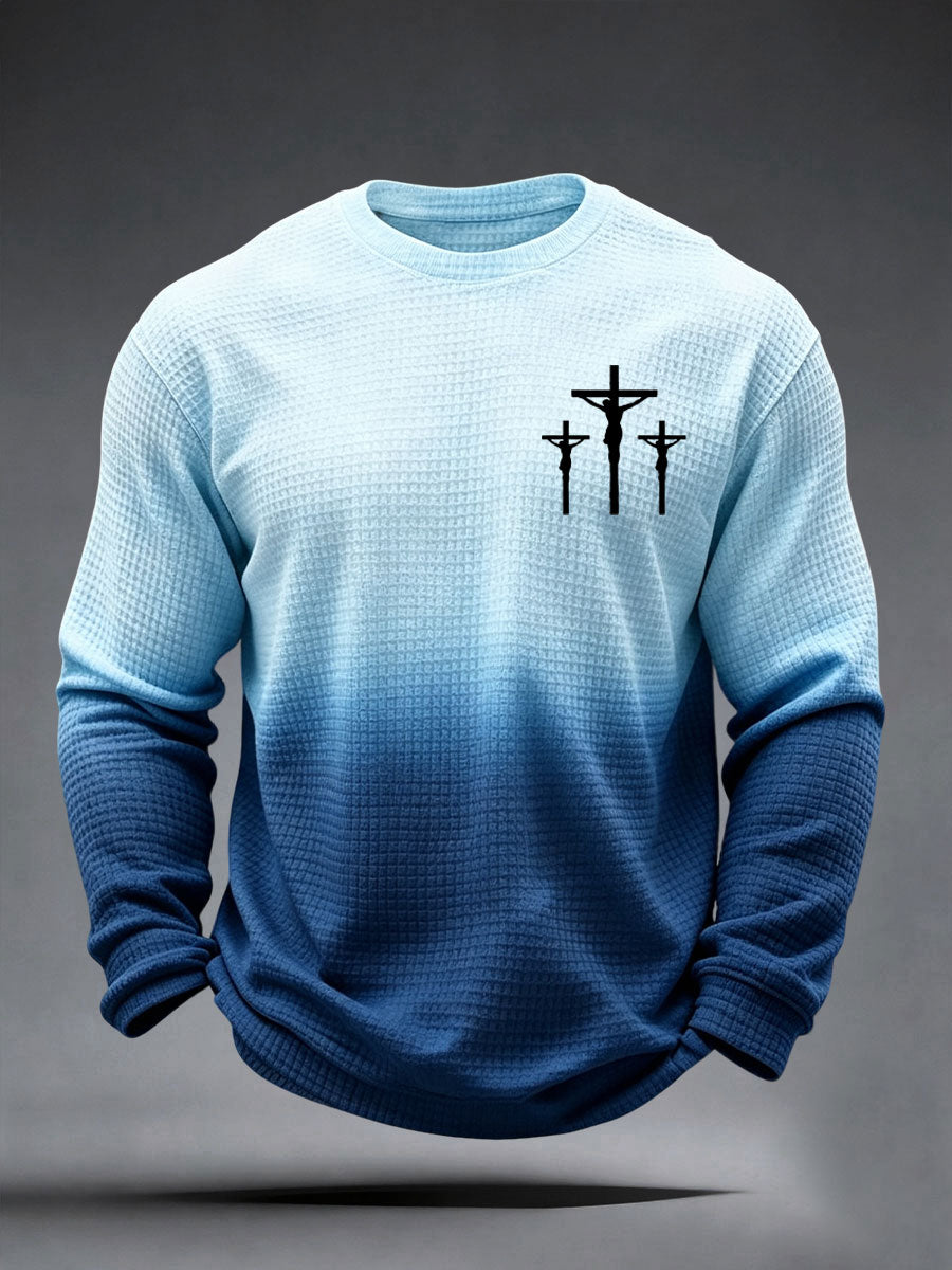 Camiseta de waffle con cruz para hombre