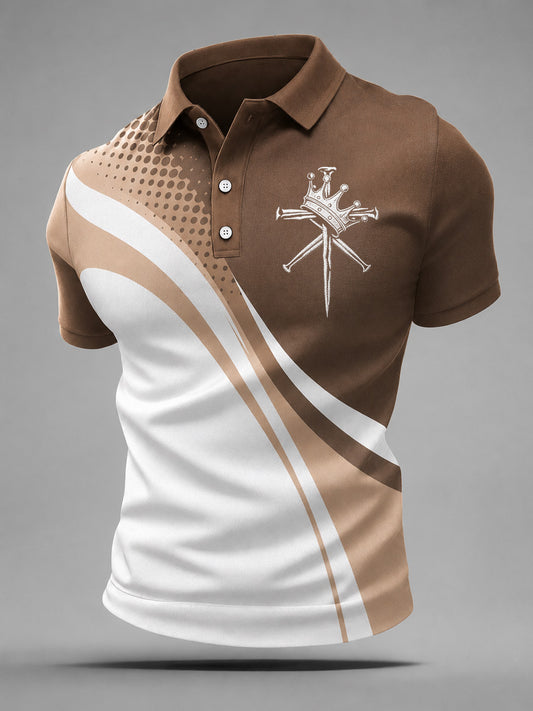 Polo con estampado de cruz de fe para hombre