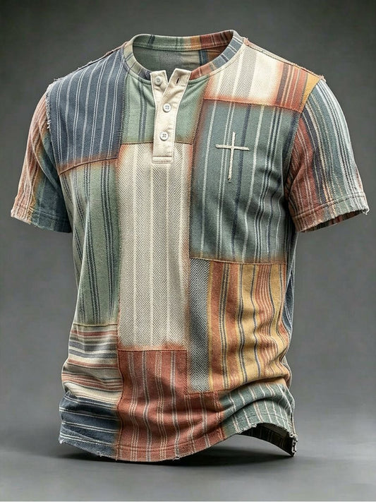 Camiseta de manga corta Vintage Faith para hombre