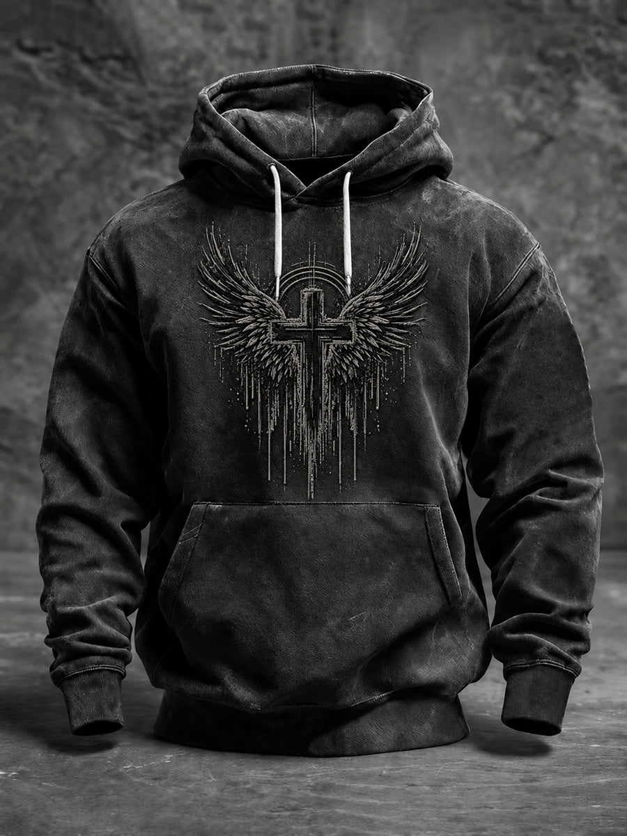 Sudadera con capucha de corte oversize y hombros caídos para hombre, con bolsillos