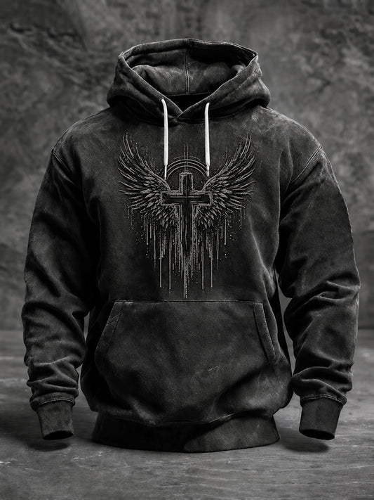 Sudadera con capucha de corte oversize y hombros caídos para hombre, con bolsillos