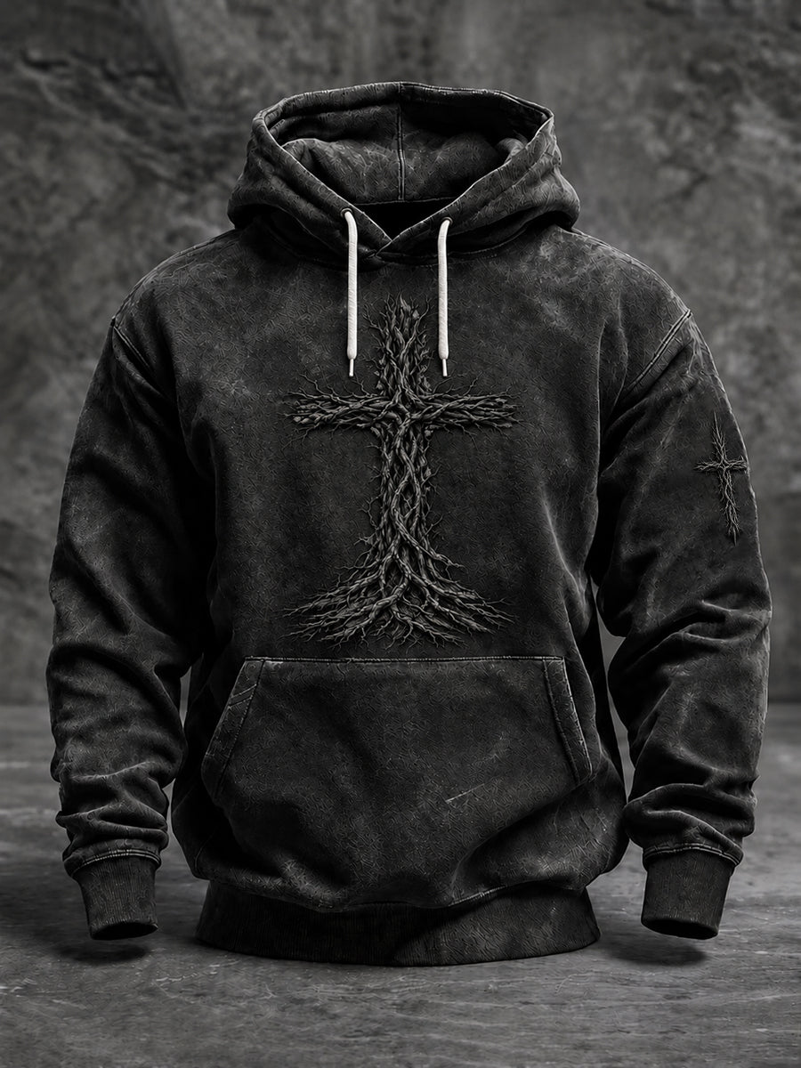 Hombres Fe Oversized Drop-Shoulder Hoodie con bolsillos