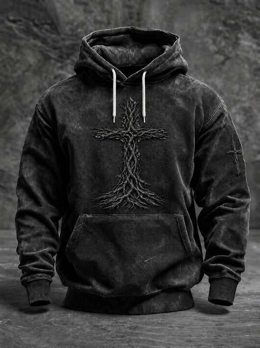 Hombres Fe Oversized Drop-Shoulder Hoodie con bolsillos