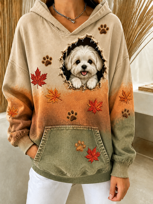 Sudadera para mujer Fun Autumn Dog Regular