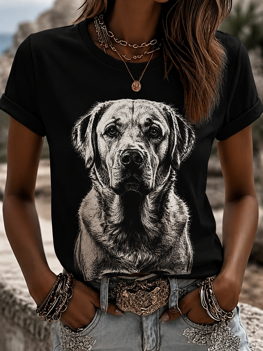 Camiseta de manga corta Labrador Retriever para mujer