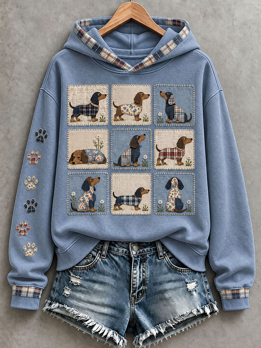Sudadera con capucha Lovely Dachshund para mujer