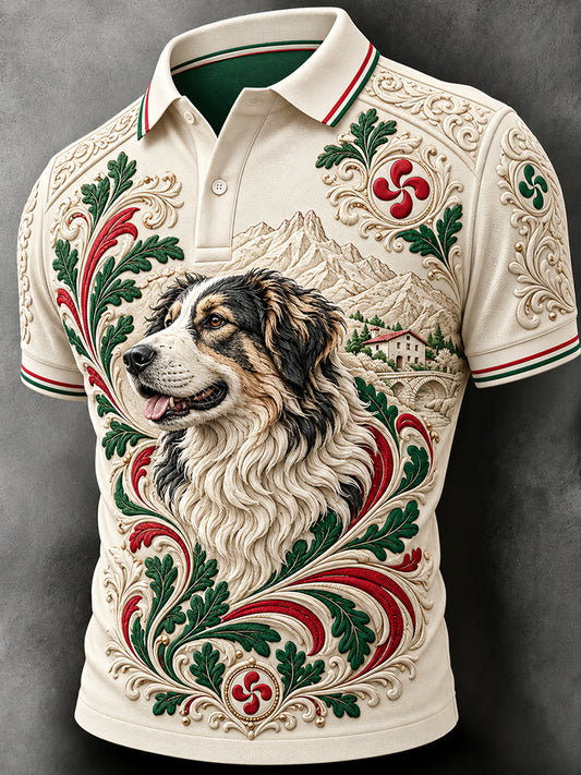 Polo casual de pastor vasco retro